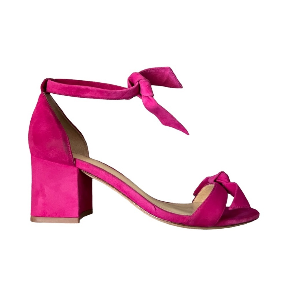 Alexandre Birman Suede Clarita 55mm Open Toe Sandals in Raspberry Pink Size 35
